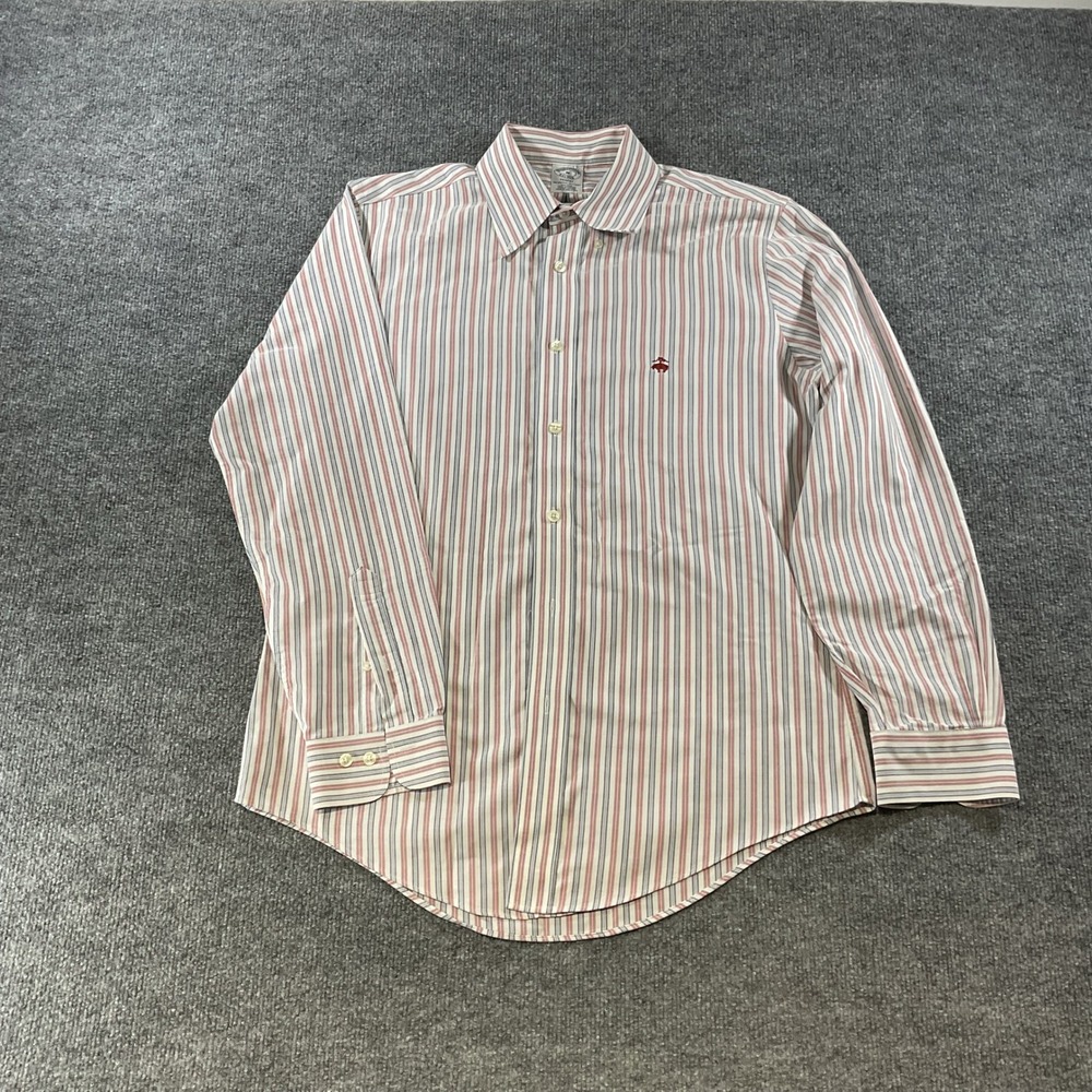 Brooks Brothers Regent Mens M Striped Non-Iron Supima Cotton Button Down Shirt